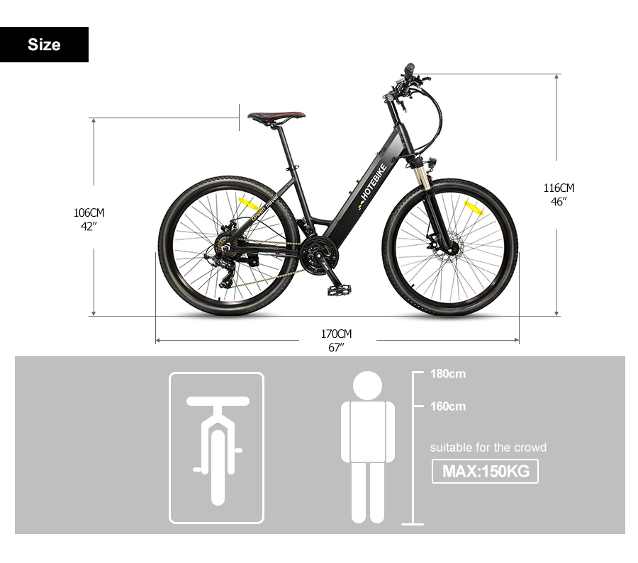 48V 500W E-City-Bike 26" elektrisch betriebenes Fahrrad mit verstecktem Akku A5AH26 zu verkaufen 9 48V 500W E-City-Bike 26