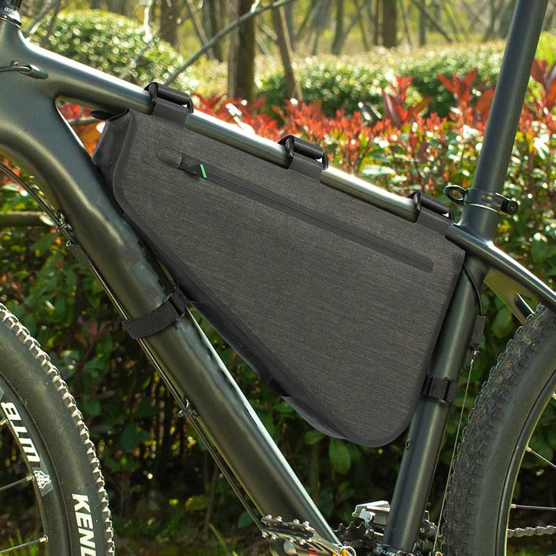Wasserdichte Fahrrad-Rahmentasche – Große Kapazität, dreieckige Oberrohr- & Satteltasche mit werkzeugloser Montage