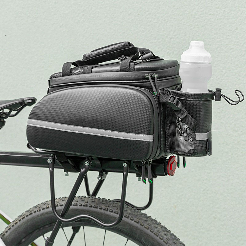 Erweiterbare 35L Fahrrad-Gepäckträgertasche – wasserdichtes Carbonleder, reißfestes Nylon & Regenabdeckung