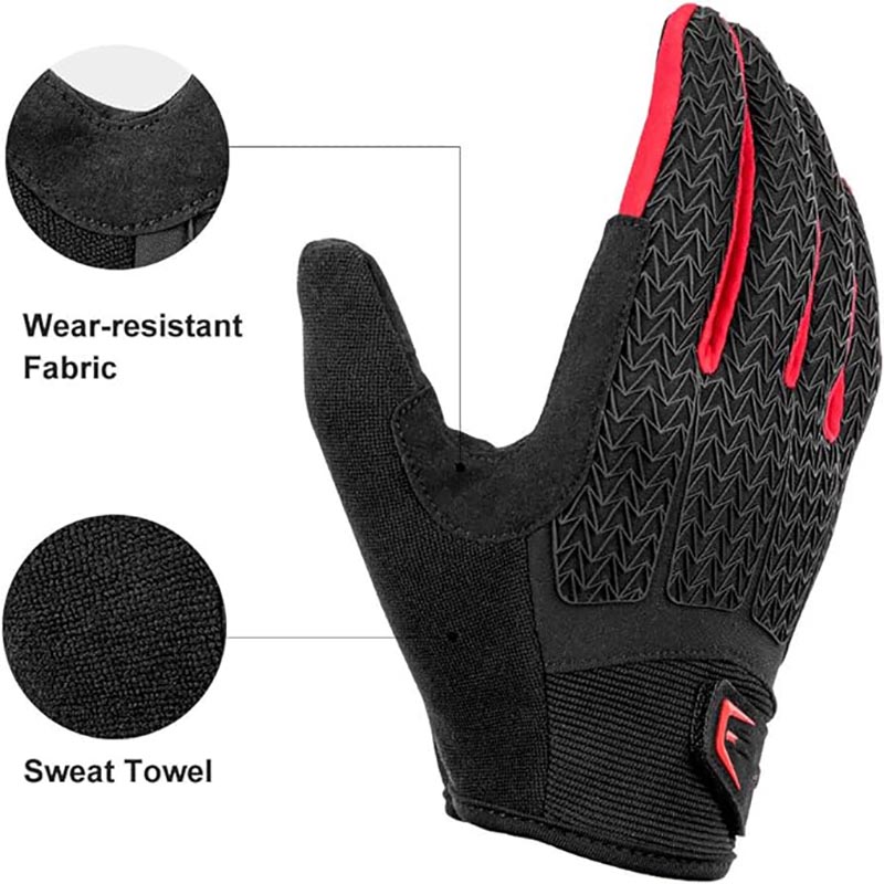 Premium Touch Screen Anti-Rutsch-Fahrradhandschuhe mit Gel gepolsterter Stoßdämpfung – 9-teiliger Komfortschnitt für Damen & Herren - Glove - 4