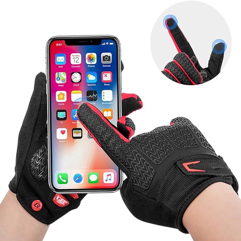 Premium Touch Screen Anti-Rutsch-Fahrradhandschuhe mit Gel gepolsterter Stoßdämpfung – 9-teiliger Komfortschnitt für Damen & Herren - Glove - 6